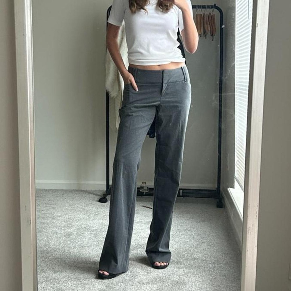 00s the limited gray low-rise flare dress pants